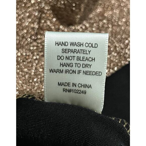 Skies Are Blue Lurex Relaxed Fit Trousers Rose Gold Glitter Small Holiday Party - Picture 13 of 13